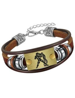 Firetti Armband Schmuck Geschenk Armschmuck Armkette Edelstein Sternzeichen, Made in Germany - mit Hämatit - mit Holzimitat