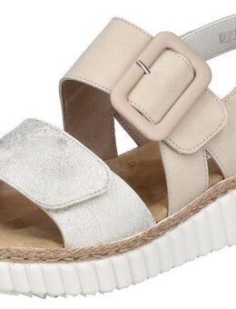 Rieker Sandale, Sommerschuh, Sandalette, Keilabsatz, mit zwei Klettverschlüssen