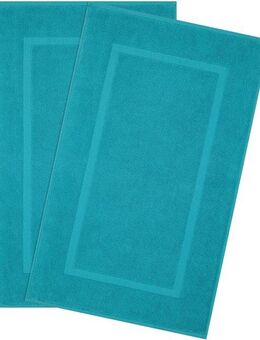 HAMMETEX Badematte Hotelmatte, Duschvorleger, Höhe 5 mm, rutschhemmend beschichtet, beidseitig nutzbar, Baumwolle, rechteckig, 2-teiliges Set, einfarbig, 100% Baumwolle