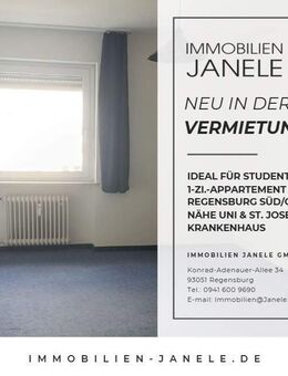 Schönes 1-Zi.-Appartement in Regensburg Süd/Ost nähe Uni / St. Josef Krankenhaus - Regensburg