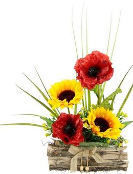 Kunstpflanze Sonnenblume/Mohn, I.GE.A., Höhe 30 cm