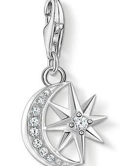 THOMAS SABO Charm-Einhänger Stern & Mond, 1794-051-14, mit Zirkonia (synth)