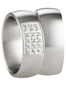 Edelstahlringe mit Zirkonia Steinen AB3132-AB3133 - Aholming