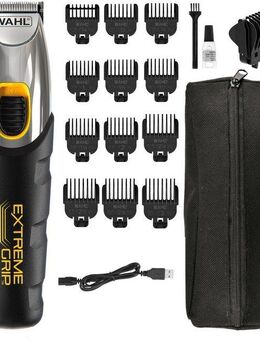 Wahl Bartschneider Extreme Grip, 19-teiliges Akku-Bartschneider Set, Rutschfester Griff, Lithium-Ionen-Technologie, USB Aufladung