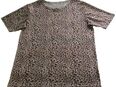 Bluse Top Shirt Kurzarm XL/XXL 42-44 Beige-Braun Animal Print Leo in 23552