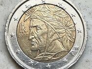 2 Euro Münze Italien - Dante Alighieri 2002 - Für Sammler eine tolle Münze - Taunusstein