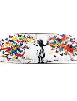 Reinders! Wandbild Wolke von Schmetterlingen, Kinderzimmer - Mädchen - Mehrfarbig - MDF - Street Art - 156x52 cm