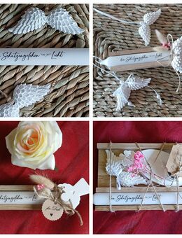 ab 2,50 € ... Schutzengel Kerze Geschenk Set Engel Engelsflügel Kerzenständer - Rheinbach