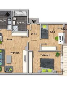 Lichtdurchflutetet . im DG mit EXTRA Dachspitz / Bad mit Wanne + Dusche u.v.m. - Chemnitz