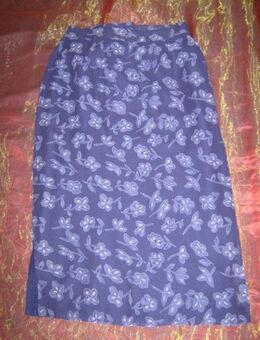 NEU * Blumen * Flower- Power * Seiden- Chiffon * Midi * Shift * Rock "Creation Avance" K- Gr. 17 * 34/ XS * royal- königs- mittel- blau * weiß * - Riedlingen