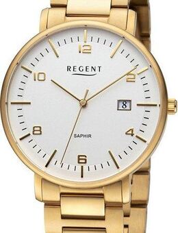 Regent Quarzuhr F1522 - 19794590, Armbanduhr, Herrenuhr, Datum, Saphirglas, Edelstahlarmband