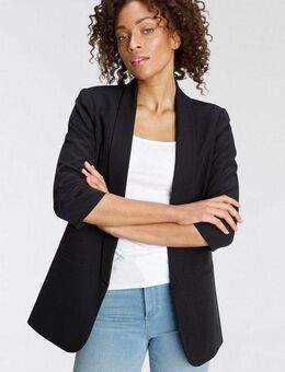 ONLY Kurzblazer ONLELLA – Femininer Blazer mit 3/4-Ärmeln und Raffung regular fit, casual, Web, Kunstfaser, V-Ausschnitt