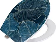 WENKO WC-Sitz Big Leaves, mit Relief, aus antibakteriellem Duroplast