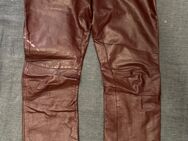 Abgerockte rote Lederhose Lederjeans Napa-Glatt Leder 31/36 - Köln