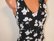 Box#88 Tezenis S 36 Tanktop schwarz Blumen ärmellos Trägertop Sommer Shirt - Mühlberg (Elbe)