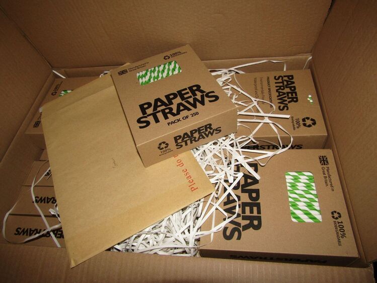 10.000 Stk. UK Papier-Strohhalme je Karton Trinkhalme in 2 Farben - Berlin