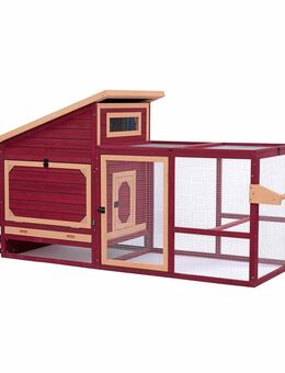 TIAKI Hühnerstall aus Holz mit Rädern - L 236,6 x B 78 x H 114,4 cm (2 Pakete*)
