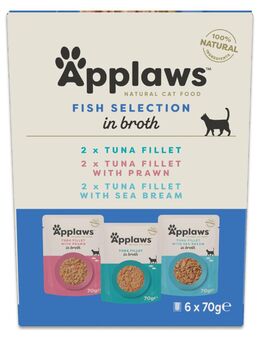 Sparpaket Applaws Cat Natural in Brühe 48 x 70 g - Mixpaket Thunfisch (3 Sorten)