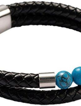 Firetti Armband Schmuck Geschenk Armschmuck Armkette Edelstein Perlen, Onesize, Made in Germany - mit Howlith oder Türkis (beh)