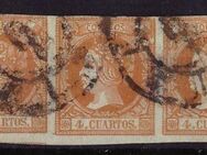 Spanien 3x4Cuartos zusammendruck 1860-62,  MI:ES 44,Lot 628