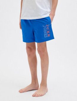 Jack & Jones Junior Badeshorts JPSTMAUI mit Logoprint und praktischen Taschen bedruckt, modisch, regular fit, Web