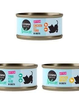 Sparpaket Cosma Nature Kitten 24 x 70 g - Mixpaket 1 (3 Sorten)