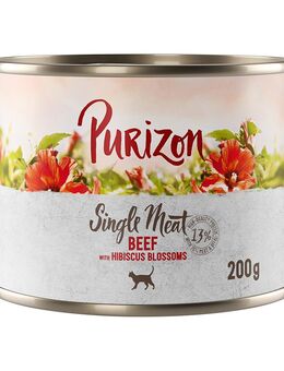 Purizon Single Meat 6 x 200 g - Rind mit Hibiskusblüten