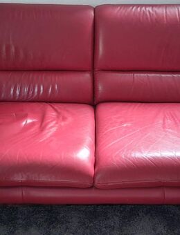 Rote Leder-Couch - Bochum Munscheid