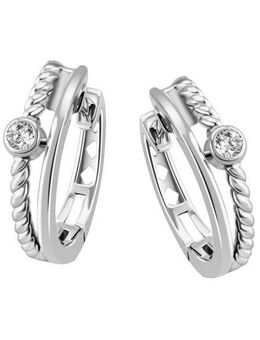 Firetti Paar Creolen Schmuck Geschenk Silber 925 Ohrschmuck Solitär-Optik glitzernd, mit Zirkonia (synth)