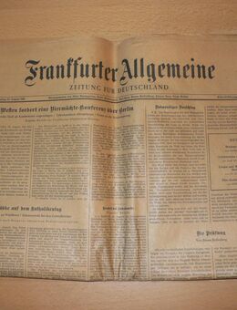 FAZ Frankfurter Allgemeine Zeitung Ausgabe vom 25.08.1962 - Düsseldorf