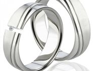 Elegante gravierbare Titanringe mit Diamant LUC72 - Aholming