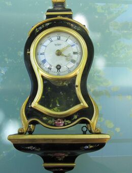 Pendule Du Château, schwarz, handbemalt und echt vergoldet, Vintage - Horgen