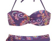 Vivance Bügel-Bandeau-Bikini mit lilafarbenem Paisleyprint
