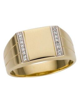 Firetti Goldring Schmuck Geschenk Gold 585 Herrenring Goldring, mit Brillanten