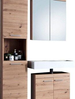 welltime Badmöbel-Set Avena, (Set, 3-St), Badmöbel - Hochschrank, Waschbeckenunterschrank und Spiegelschrank