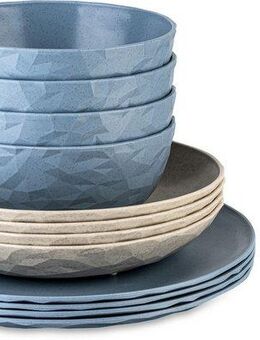 KOZIOL Geschirr-Set CLUB SET GÖTEBORG (16-tlg), 4 Personen, Kunststoff, spülmaschinengeeignet, melaminfrei, CO² neutrale Produktion