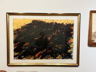 Abstraktes Landschafts Gemälde von Max Uhlig 1991 signiert - Köln