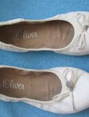 NEU * 50er Jahre * Rockabilly- Style * Leder- Imitat * Schleifen * Ballerinas * Slipper * Schuhe "S.Oliver" Gr. 37/ 4 * weiß * in 88499