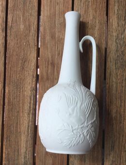 Kaiser Porzellan Vase Blumenvase Weiß Matt mit Vogelmotiv Sammler - Fulda