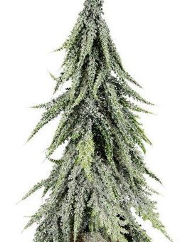 I.GE.A. Künstlicher Weihnachtsbaum Tannenbaum in Jute, Mini Christbaum künstlich beschneit Jutesack Tischdeko Weihnachtsdeko