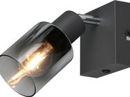 Reality Leuchten Deckenstrahler CADIZ, Spot 1-flammig, exkl 1xE14 max 10W, Glas anthrazit, verspiegelt, Leuchtmittel wechselbar, warmweiß - kaltweiß, verstellbarer Spot als Wandstrahler oder Deckenstrahler mit Glasschirm