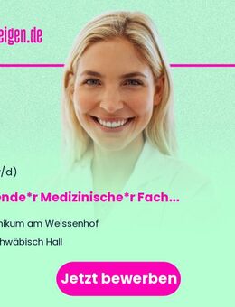 Leitende*r Medizinische*r Fachangestellte*r (w/m/d) - Schwäbisch Hall