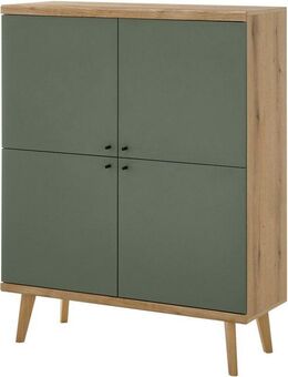 INOSIGN Highboard MAVAS, in moderner Trendfarbe, Griffe aus Metall (Schwarz), Höhe 134 cm