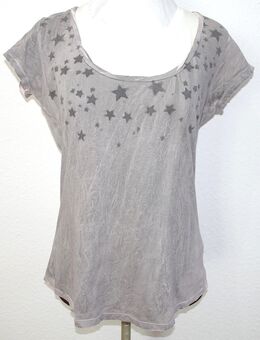 Maison Scotch T-Shirt, grau mit Sternen, Größe 36/38 - Dresden