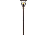 Brilliant Pollerleuchte Janel, ohne Leuchtmittel, 120 cm Höhe, E27, Metall/Glas, antik schwarz goldfarben