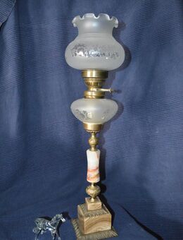 Alte Öllampe mit Marmorsockel/Messing/Glas aus Nachlass Auflösung.Gesamthöhe 60 cm!! - Wetter (Ruhr)