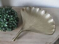 Dekorative Schale~GINKGO~33cm~GOLD~Handmade~Metall~Dekoschale~ - Bad Sassendorf