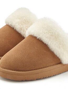 Vivance Pantoffeln, Clogs, Schlappen, Pantolette, Hausschuh mit Warmfutter aus Leder