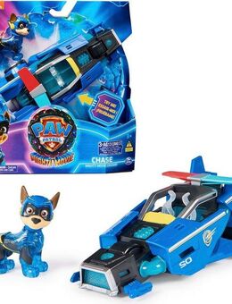 Spin Master Spielzeug-Auto Paw Patrol - Movie II - Basic Themed Vehicles Chase, Polizeiauto mit Welpenfigur, Licht- und Soundeffekt