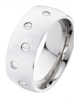 Damenring Edelstahl DE047 mit Zirkonias - Aholming